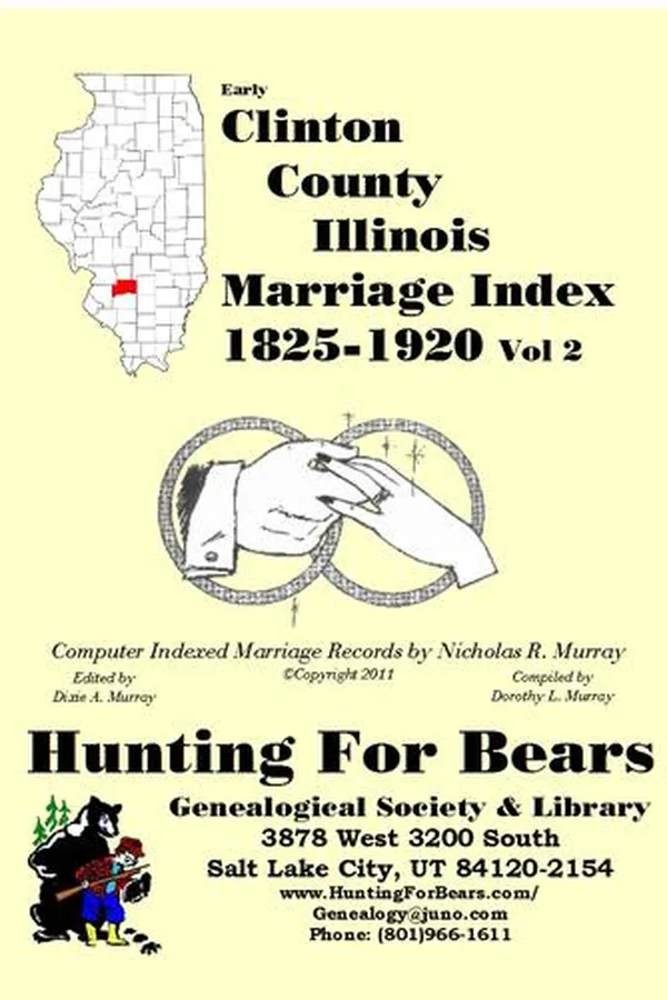 Capa de Early Clinton County Illinois Marriage Records Vol 2 1825-1920