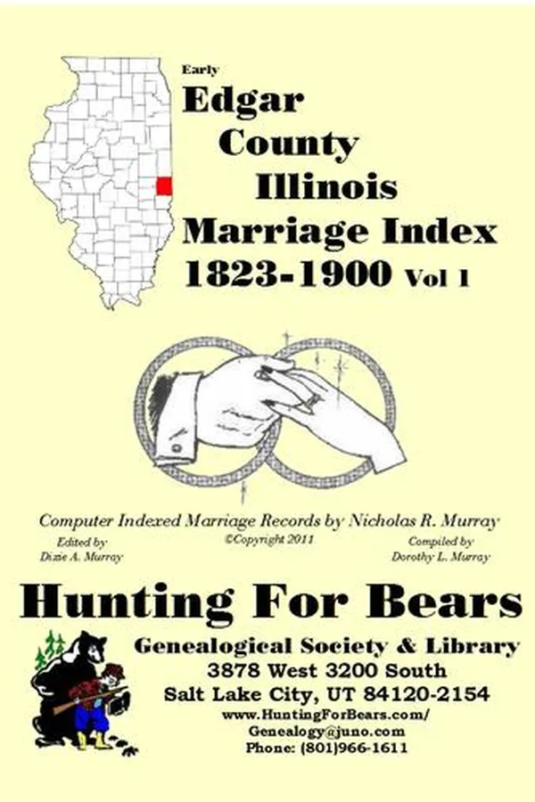 Capa de Early Edgar County Illinois Marriage Records Vol 1 1823-1900