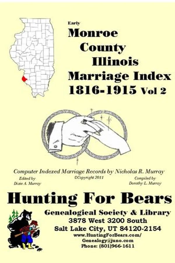 Capa de Early Monroe County Illinois Marriage Index Vol 1 1816-1915