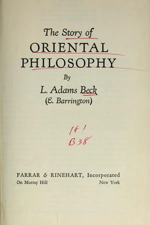 Capa de The Story of Oriental Philosophy