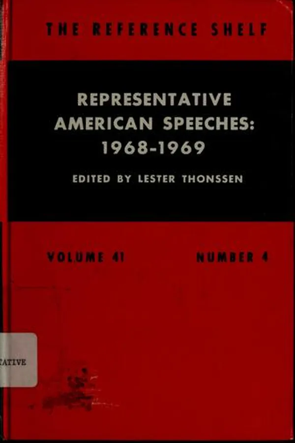 Capa de Representative American speeches, 1968-1969