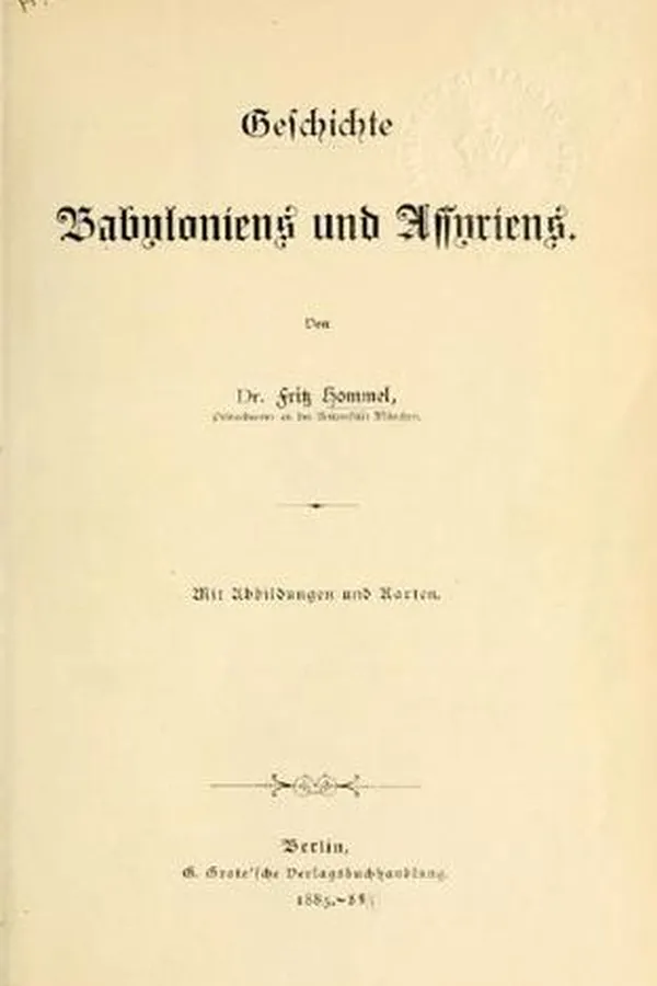Capa de Geschichte Babyloniens und Assyriens