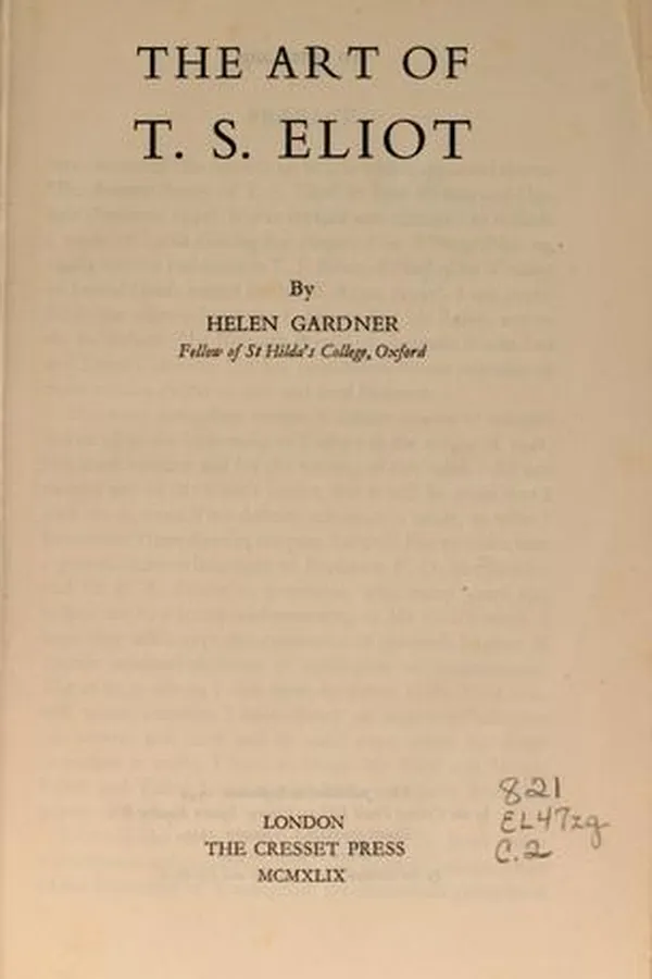 Capa de The art of T.S. Eliot