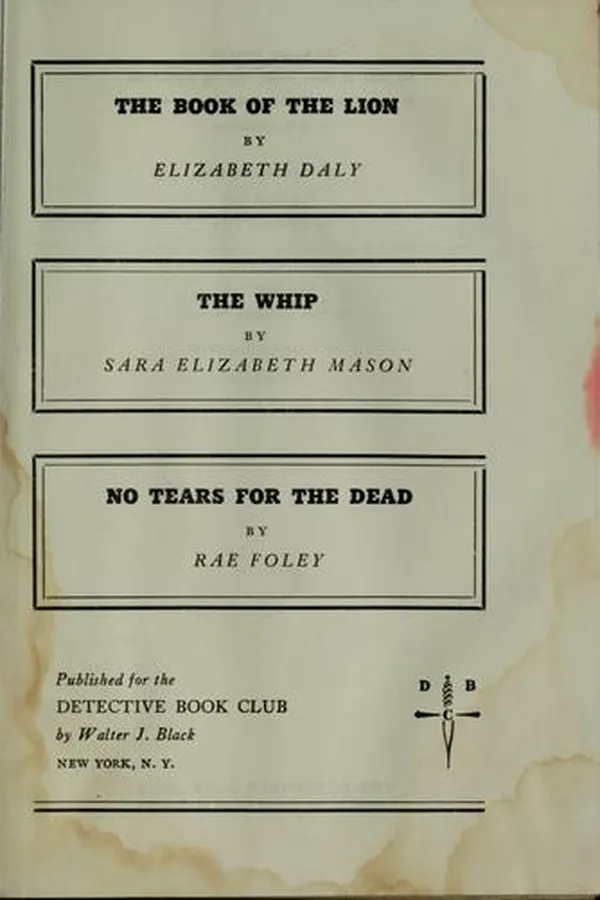 Capa de The Book of the Lion / The Whip / No Tears for the Dead