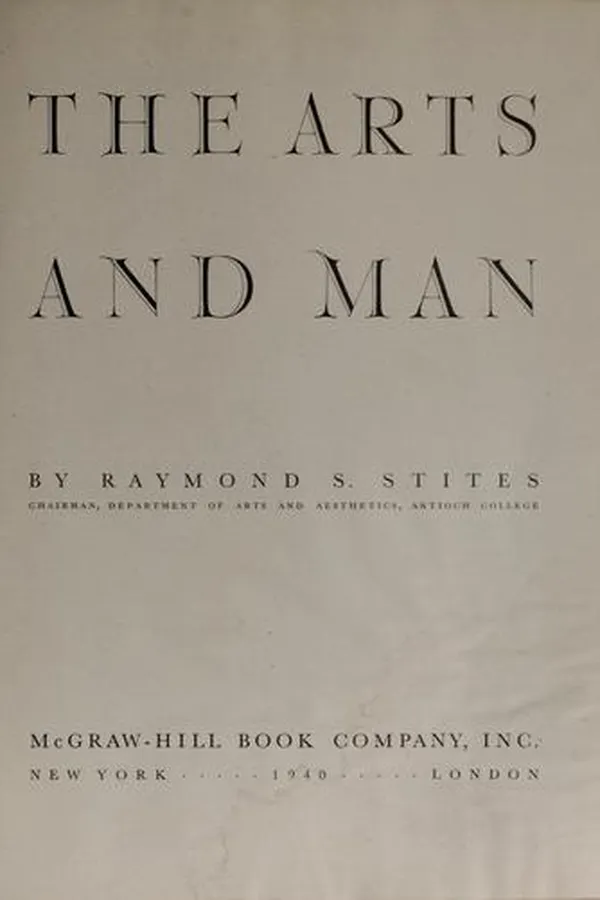 Cover of The arts and man
