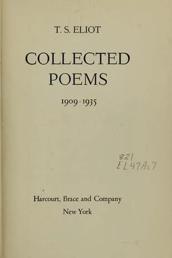 Capa de Collected poems, 1909-1935