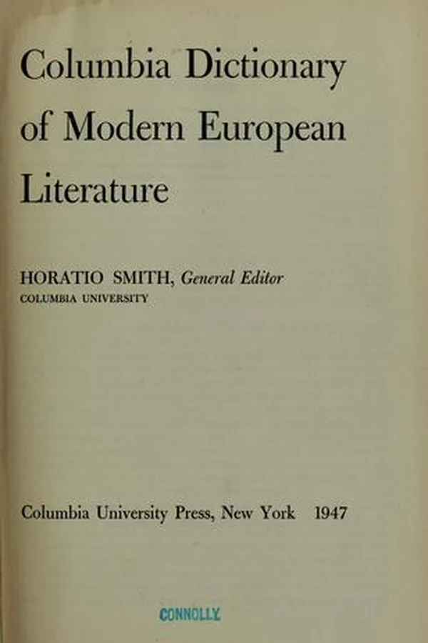 Capa de Columbia dictionary of modern European literature