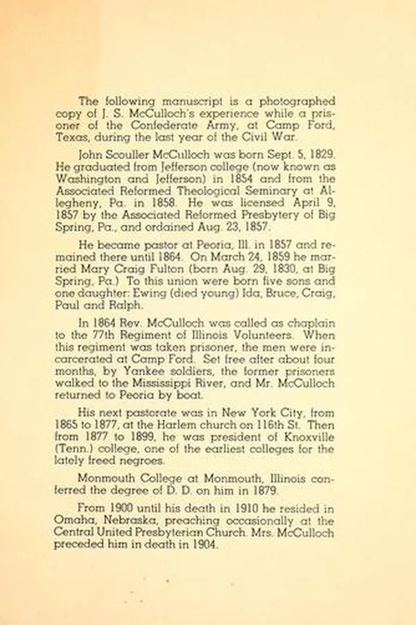 Capa de Reminiscences of life in the army, and as a prisoner of war