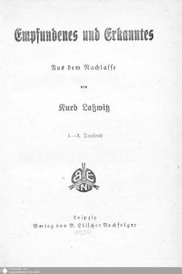 Capa de Empfundenes und Erkanntes