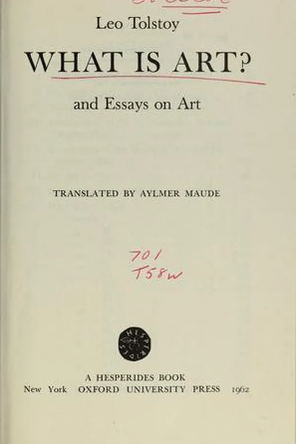Capa de Chto takoe iskusstvo? / What is art?