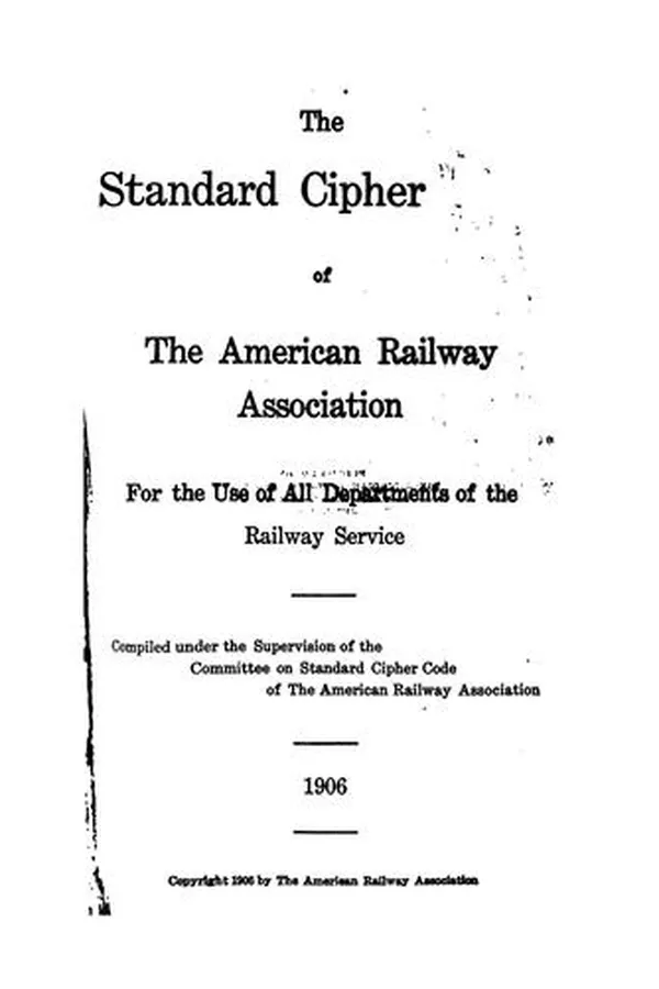 Capa de The standard cipher code of the American Railway Association