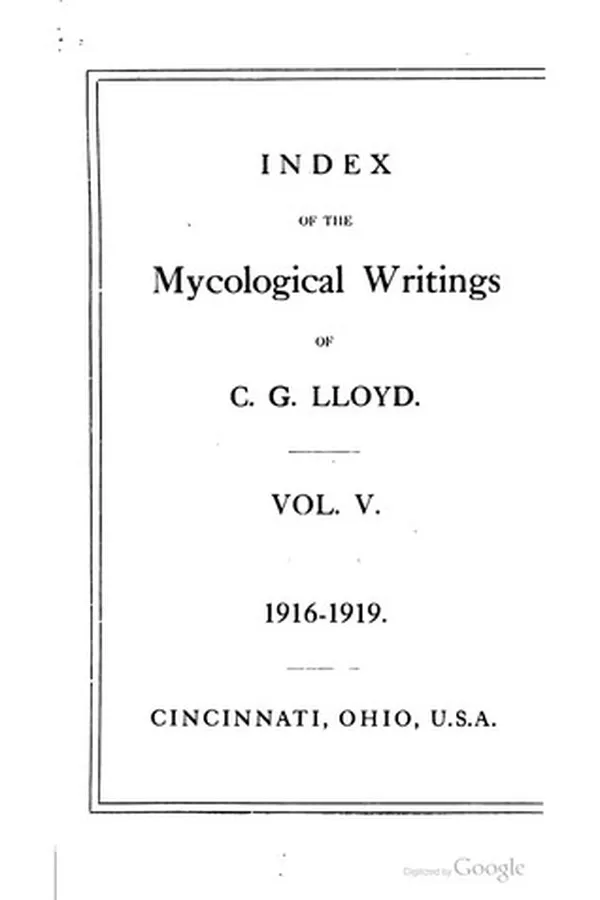 Capa de Mycological writings of C. G. Lloyd