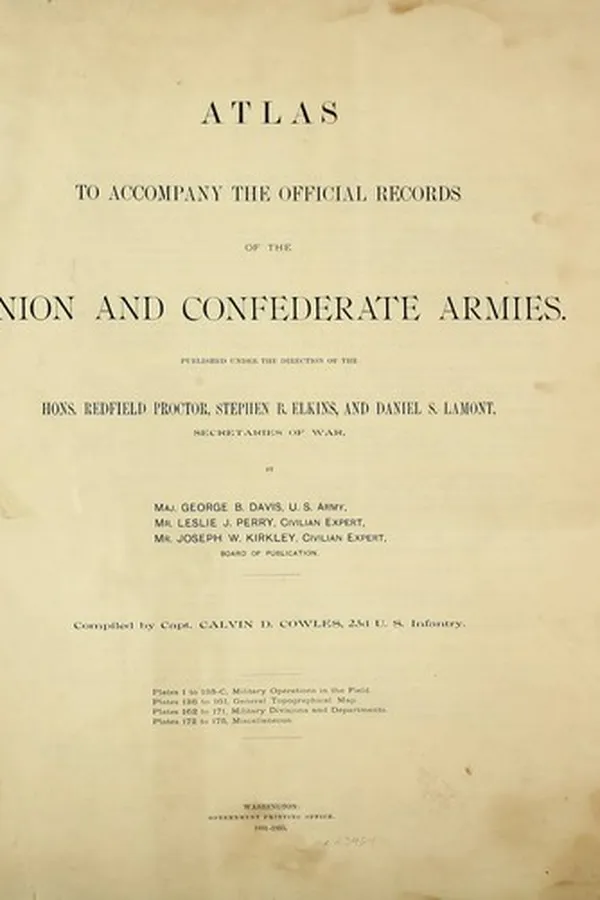 Capa de Atlas to Accompany the Official Records of the Union and Confederate Armies