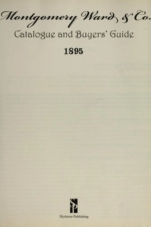 Capa de Montgomery Ward & Co. catalogue and buyers' guide 1895