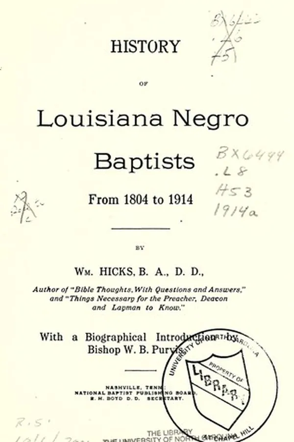 Capa de History of Louisiana Negro Baptists