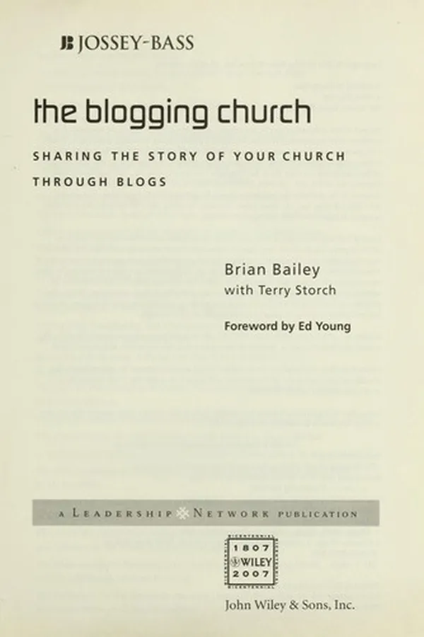 Capa de The blogging church