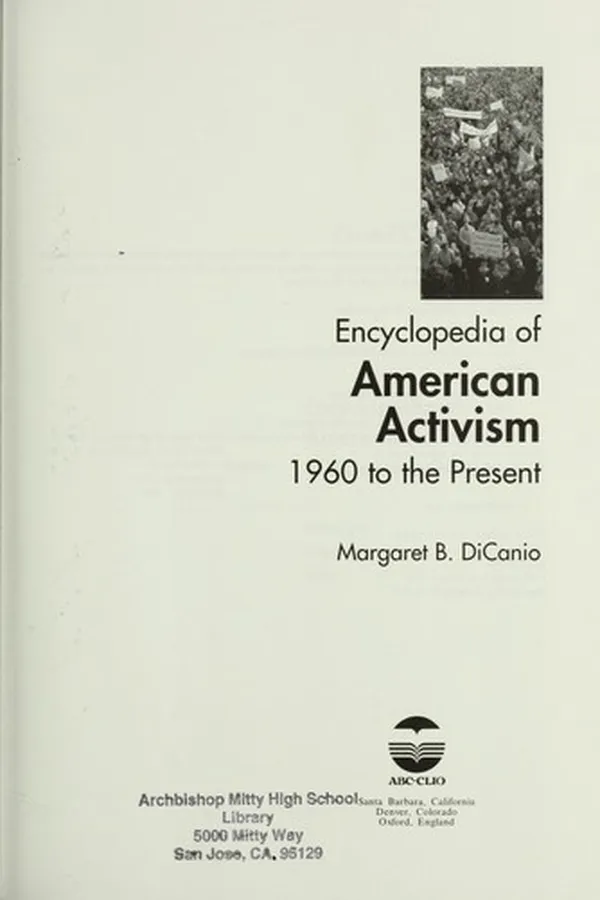 Capa de Encyclopedia of American activism, 1960 to the present