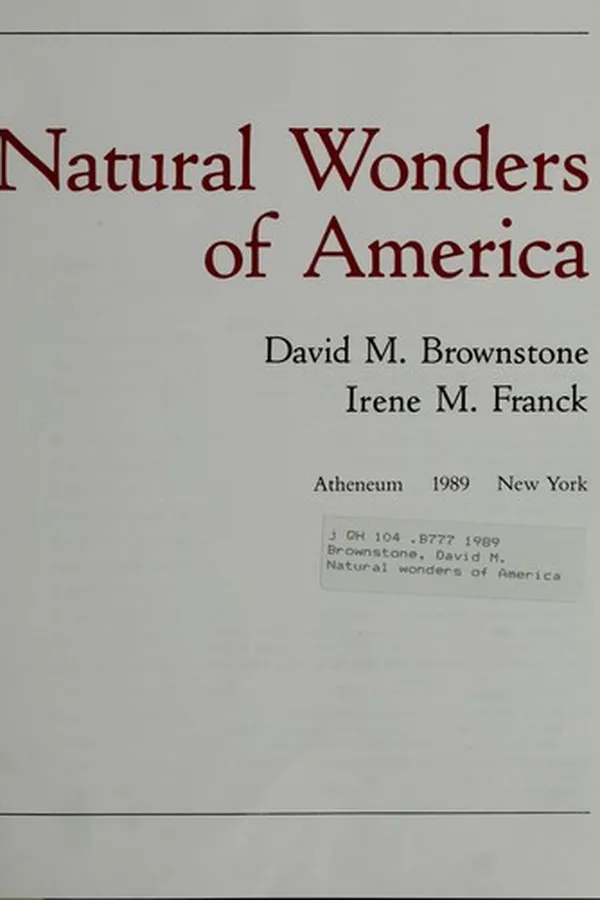 Capa de Natural wonders of America