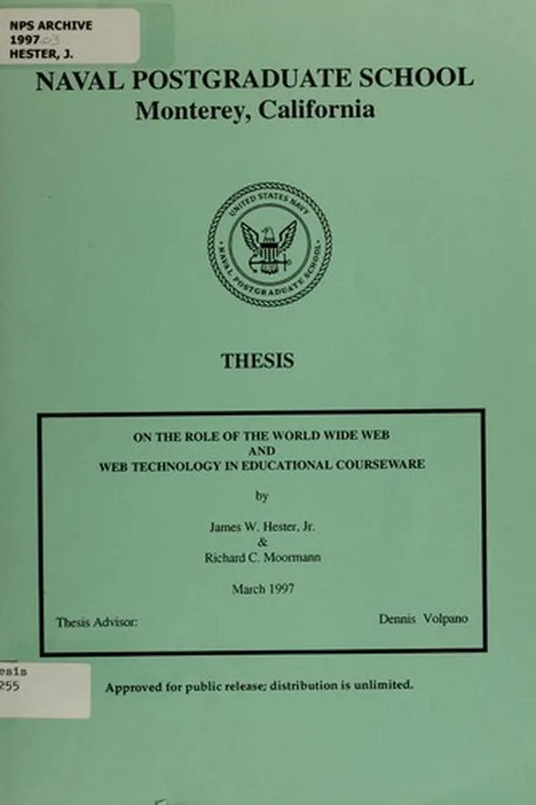 Capa de On the role of the World Wide Web and Web technology in educational courseware