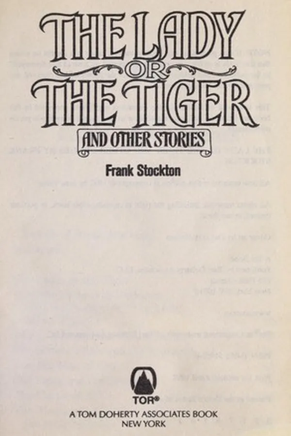 Capa de The lady or the tiger and other stories