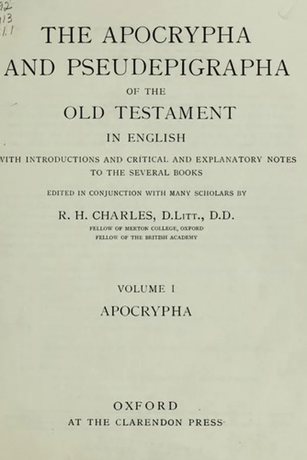 Capa de The apocrypha and pseudepigrapha of the old Testament in English