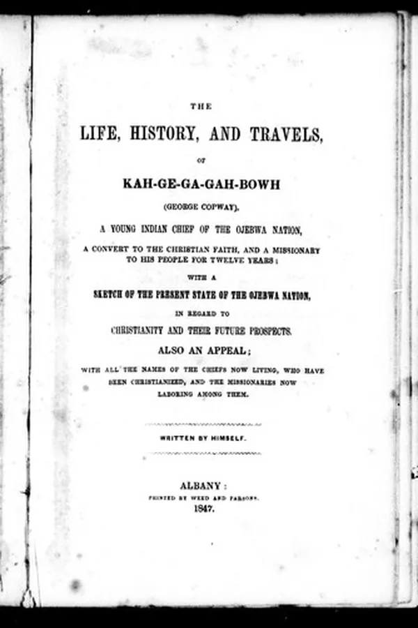 Capa de The life, history and travels of Kah-ge-ga-gah-bowh (George Copway)