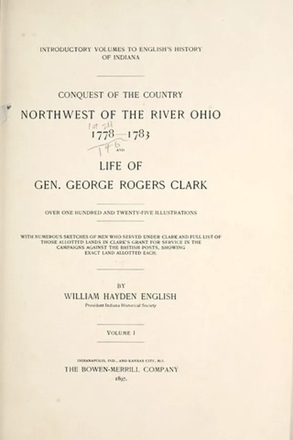 Capa de Conquest of the country northwest of the river Ohio, 1778-1783