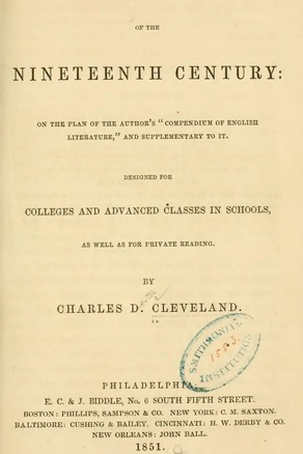 Capa de English literature of the nineteenth century ..