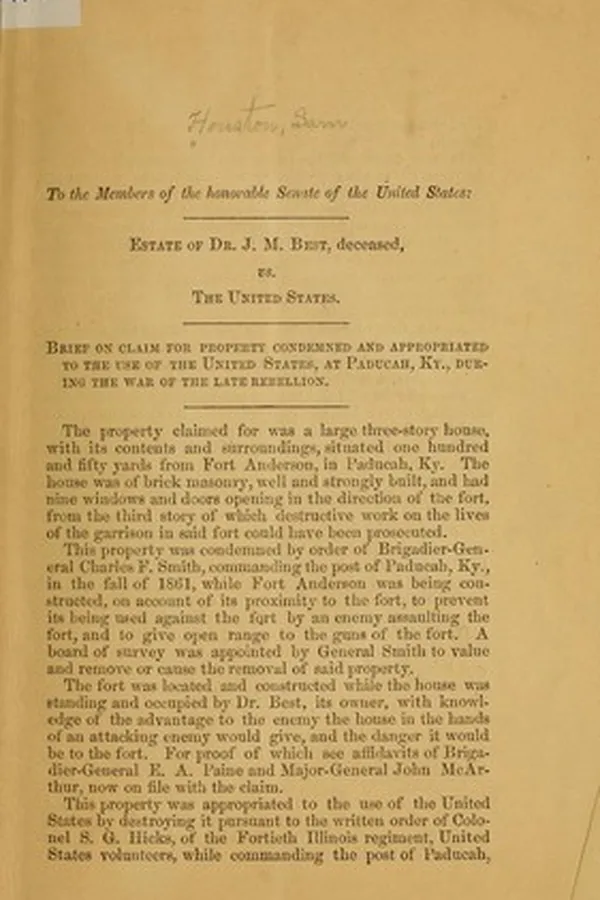 Capa de Estate of Dr. J. M. Best