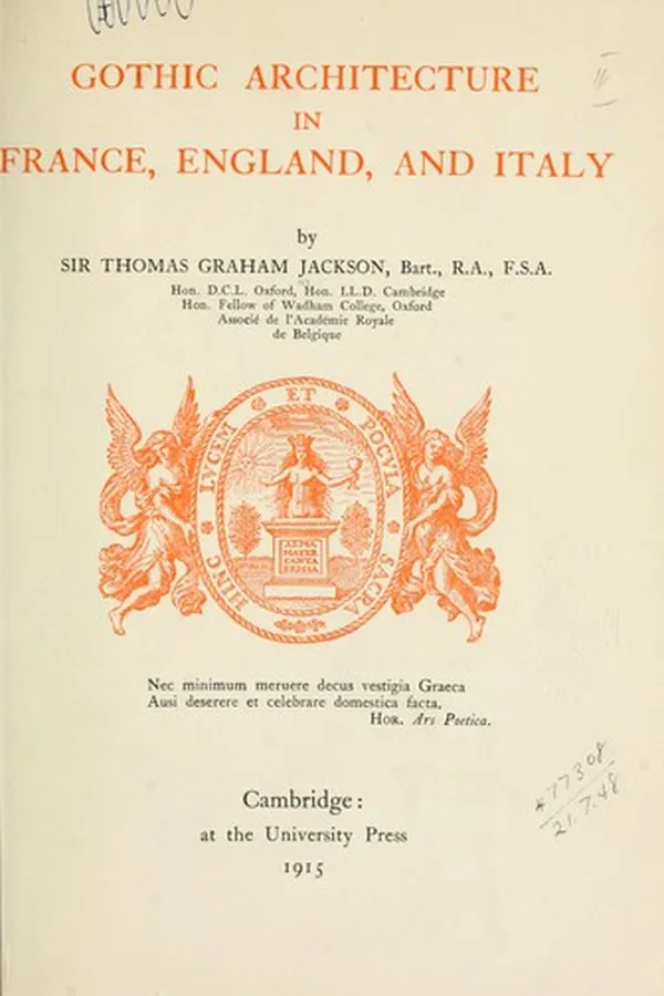 Capa de Gothic architecture in France, England, and Italy