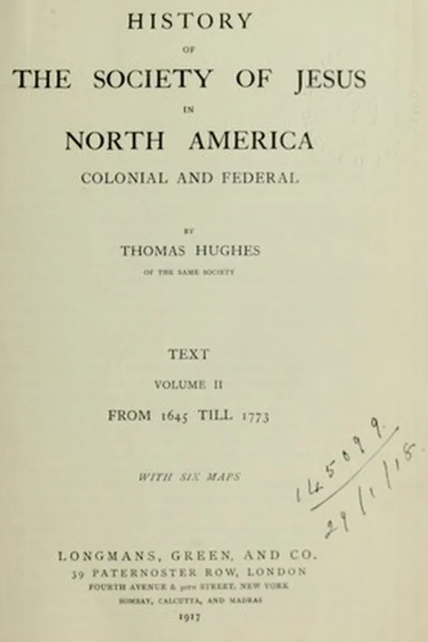 Capa de History of the Society of Jesus in North America