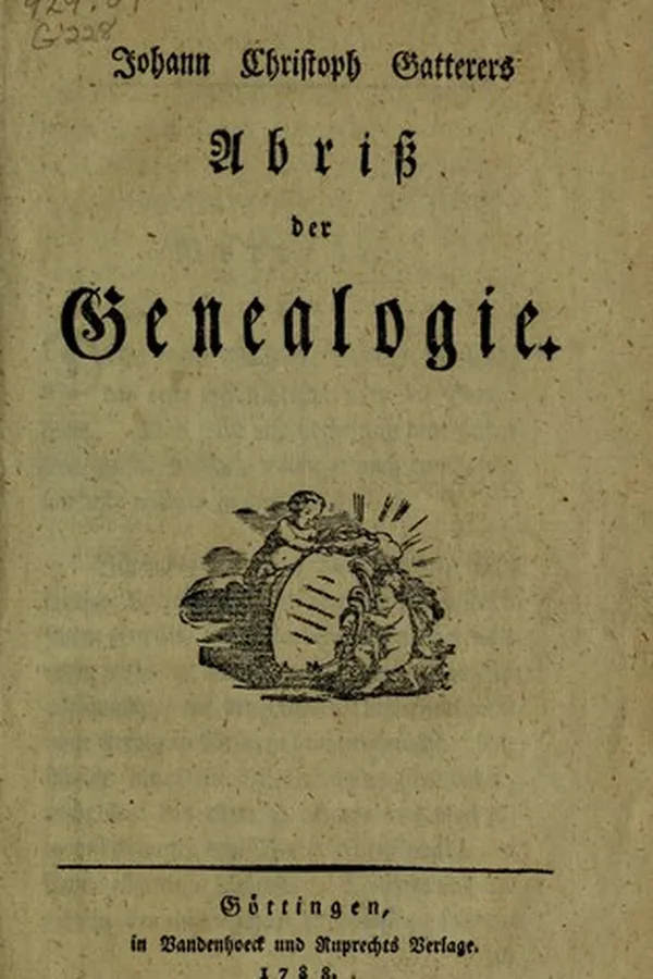 Capa de Johann Cristoph Gatterers Abriss der Genealogie
