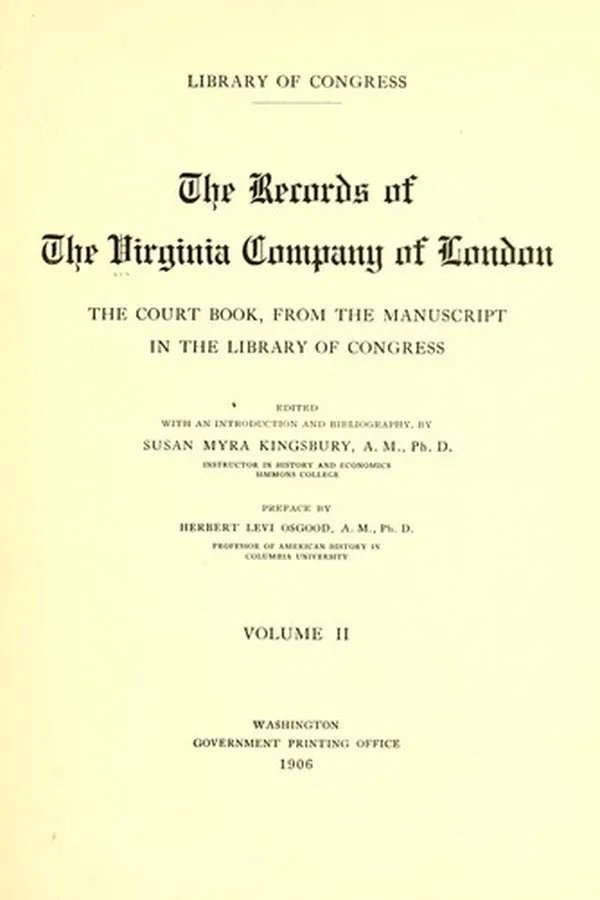 Capa de The records of the Virginia company of London