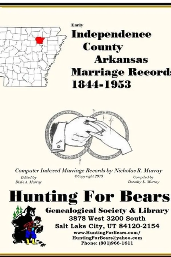 Capa de Early Independence County Arkansas Marriage Records 1844-1953