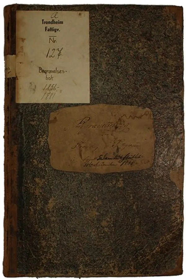 Capa de Trondhjem Fattigvesen - Begravelsesbog (1856-1881)