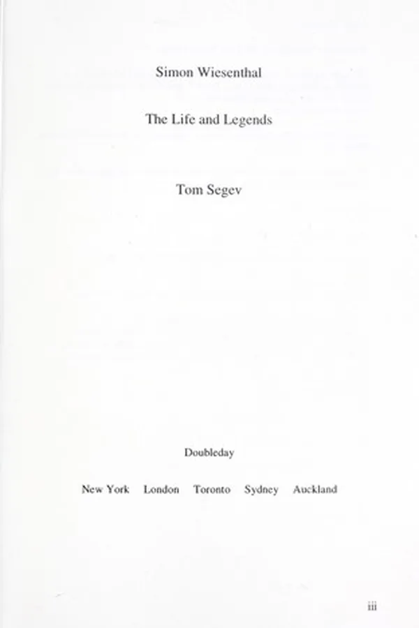 Capa de Simon Wiesenthal