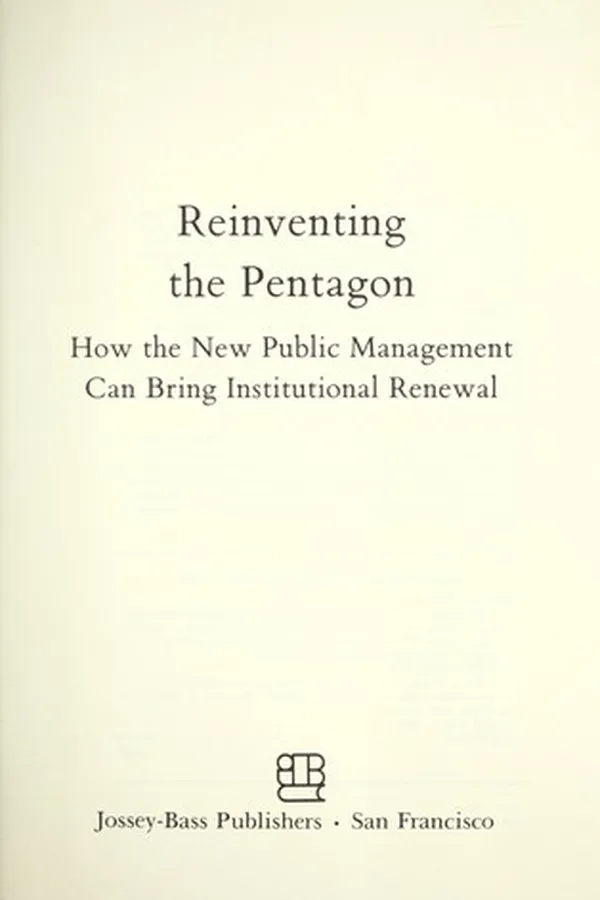 Capa de Reinventing the Pentagon