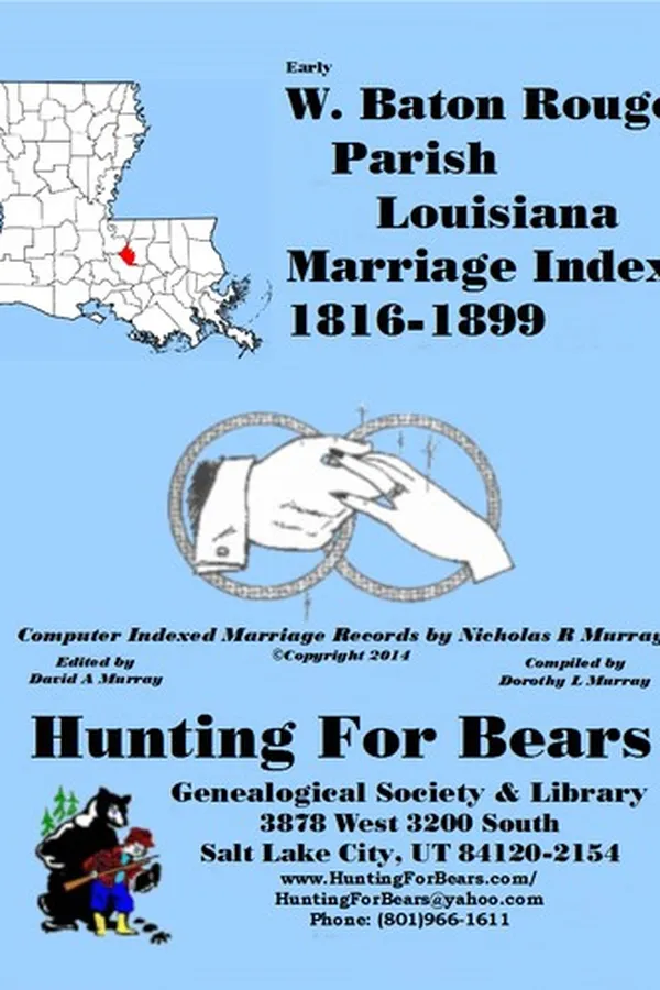 Capa de W. Baton Rouge Par LA Marriage Index 1816-1899
