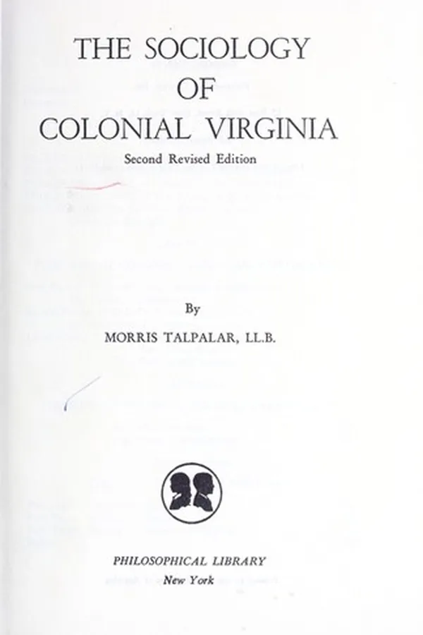 Capa de The sociology of Colonial Virginia