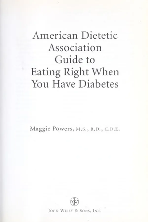 Capa de American Dietetic Association guide to eating right when you have diabetes