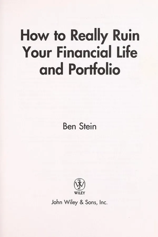 Capa de How to really ruin your financial life and portfolio