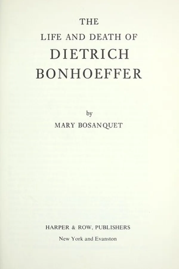 Capa de The life and death of Dietrich Bonhoeffer