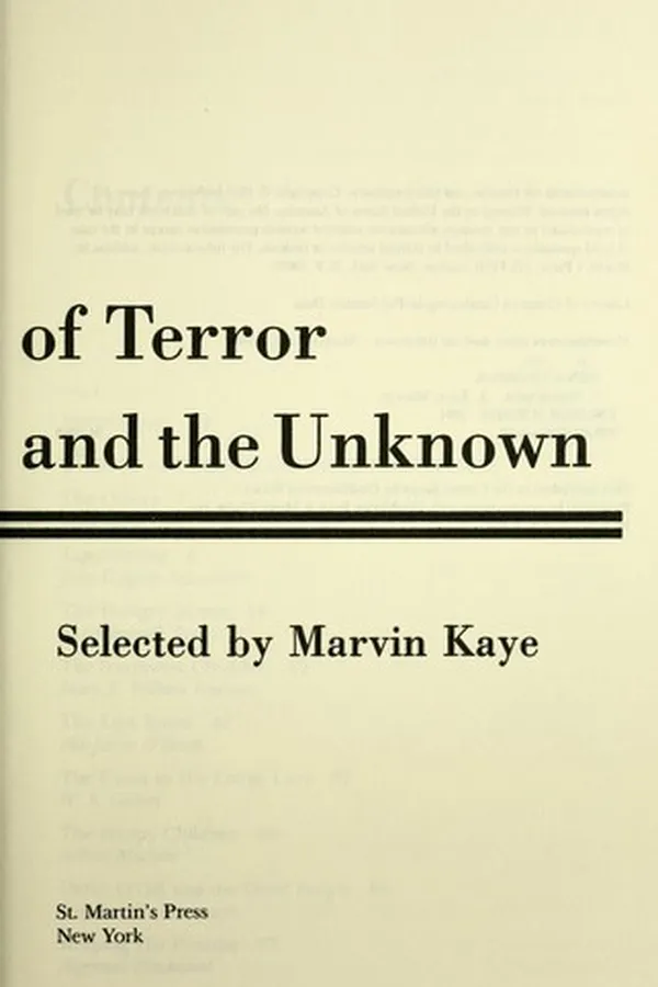 Capa de Masterpieces of Terror and the Unknown (Guild America Books)