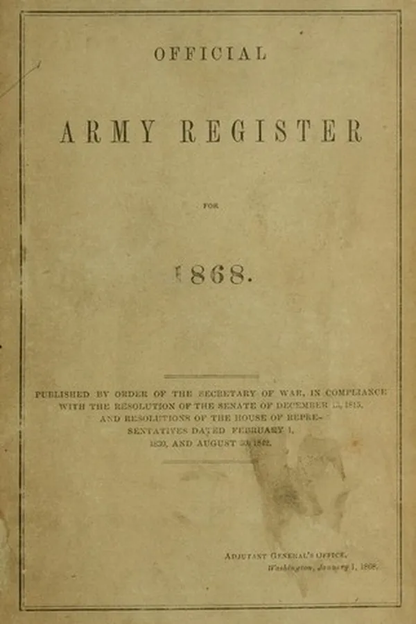 Cover of Official army register for 1868