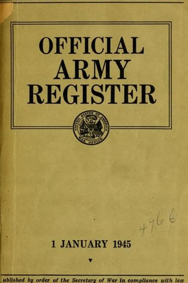 Capa de Official army register for 1945