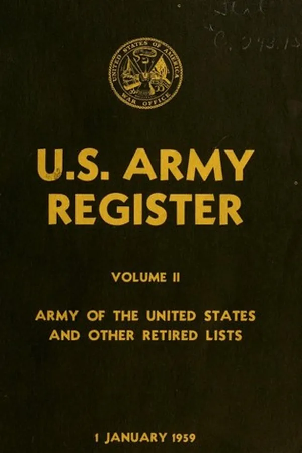 Capa de Official army register Vol 2 & 3 1959