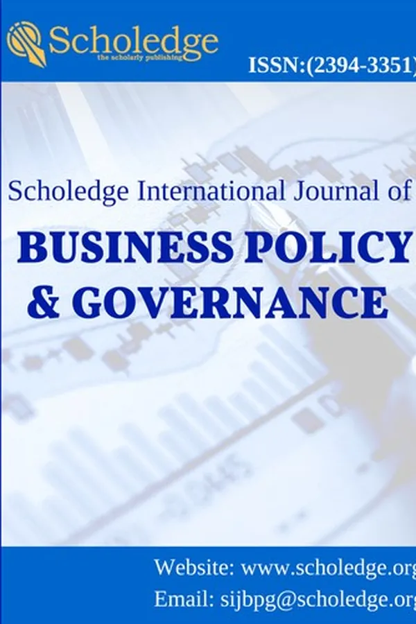 Capa de Scholedge International Journal of Business Policy & Governance