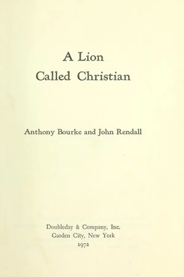 Cover of A lion called Christian