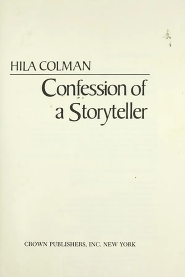 Capa de Confession of a storyteller