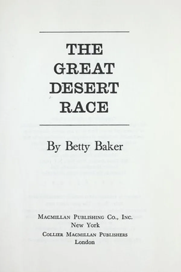 Capa de The great desert race